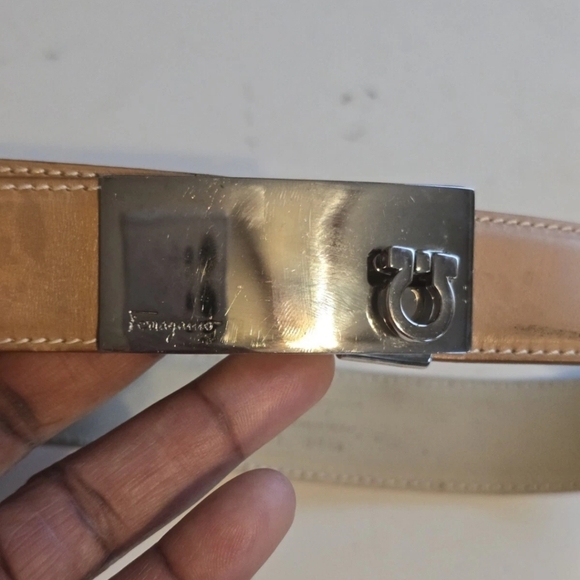 Salvatore Ferragamo Leather Belt Women Beige Logo Luxury - Picture 7 of 11